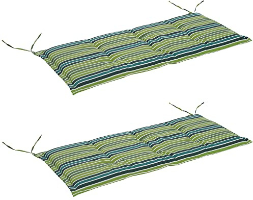Outsunny Set of 2 Swing Chair Cushion 120L x 50W x 5T cm Green Stripes