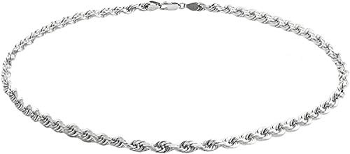 Savlano 925 Sterling Silver Solid Italian Figaro, Rope,Herringbone, Curb, Ball Bead, Snake, Mariner Chain Anklet for Women, Comes in 0.8mm - 5mm With Gift Box (9, Rope 1mm)