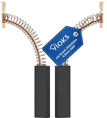 VIOKS 2 x Kohlebürsten Waschmaschine Ersatz für 00605694 605694 Motorkohle Bosch 4,8 mm AMP - Ersatzkohlen für Waschmaschine Sieméation iQ700 iQ300 iQ500 VarioPerfect/Bosch 6er Serie