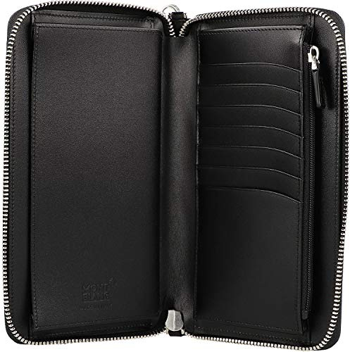 Montblanc Reisebrieftasche aus Rindsleder in der Farbe Schwarz, Maße: 19cm x 11cm x 2cm, 126218