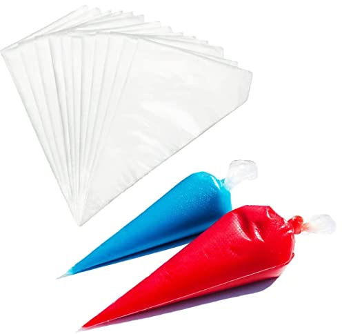 Tipless Piping Bags Disposable,100Pcs 12Inch Pastry Bags for Royal Icing and Frosting and Cake Decorating,Thick,Non-slip for all Size Tips and Couplers,Cakance
