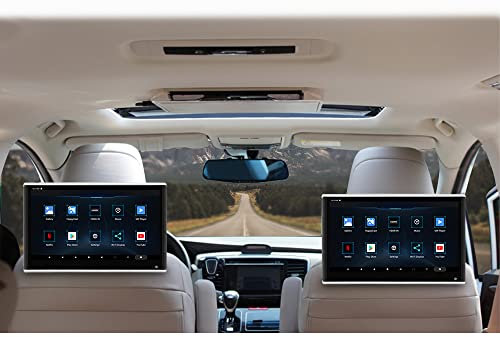 LQPYBY22 13.3 inch Lettore video WiFi poggiatesta per auto, monitor TV per sedile posteriore dell'auto Android 9.0 con staffa di montaggio, monitor multimediale touch screen IPS, HD 1080P, 2GB+32GB