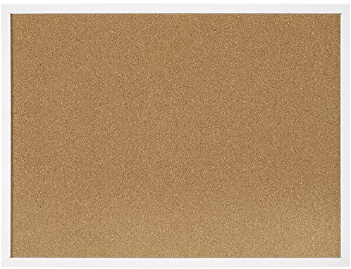 Pinnwand Kork, FEBSNOW 40x58CM Pinwand Korktafel Weißem Rahmen Korkwand mit Stecknadeln Korkwand für Büro Schule