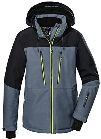 Killtec Herren Ksw 127 Mn Jckt Skijacke Funktionsjacke mit abzippbarer Kapuze und Schneefang, blaugrau, 3XL EU
