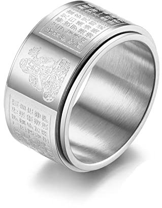 Aotiwe Freundschaftsringe Beste Freundin, Hochzeit Ring Großer Potenzieller Bodhisattva Silberner Stil 4 Edelstahl Größe 52 (16.6)