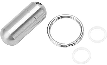 Bottiglia per pillole impermeabile in acciaio inossidabile, portatile Portachiavi farmaci portapillole, Portapillole in metallo portapillole da campeggio all'aperto, portapillole tascabile Capsule contenitore piccolo