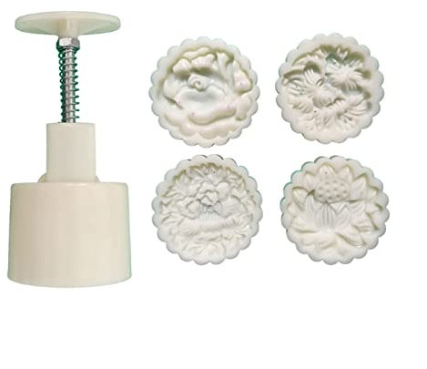 Mooncake Mold 100g with Flower Stamp Biscuit Cookie Cutter Mould DIY Fondant Baking Tool for Mid-Autumn Festival Cake Mold (Color : 2)