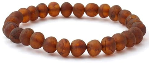 Amber Seven Baltiska bärnstensarmband | 14 färger | 19 cm storlek stretchigt unisex armband | råbärnstensarmband | pärlbärsarmband för kvinnor och män | handgjorda, 19 cm, Bärnsten, - Amber