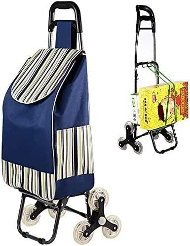 Carrello Portaspesa Ruote Carrello Spesa Pieghevole Carrello Spesa Pieghevole, Carrello Spesa Leggero, Carrello Spesa Saliscale con 6 Ruote, Zaino Staccabile, Portata 50 kg