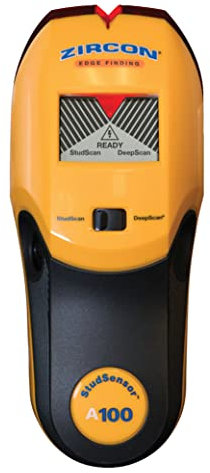 Zircon StudSensor A100 Scanner Mural avec Détection du Centre et des Bords - Détecteur Mural - Détecteur Rail Placo - Scanner