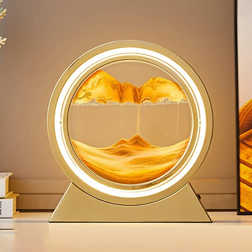 SPORTARC LED Treibsand Malerei Ornament, 3D Fließender Sand Nachtlicht Sanduhr Lampe Bewegtes Sandbild für Dekoration