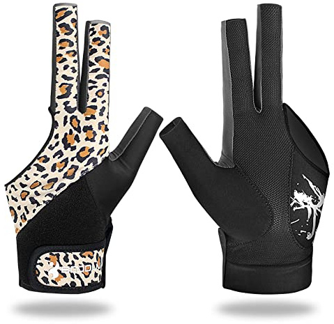 YFY Billiard Pool Gloves for Left Hand 3 Finger, Splicing Process, Snooker Cue Sport Glove Popular Sizes for Men & Women