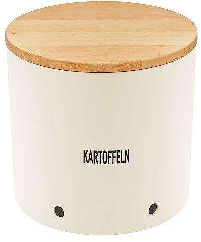 Magu Natur-Design Kartoffeltopf Beige aus einem Polymer aus natürlichen Materialien Kartoffelbehälter Vorratsbehälter