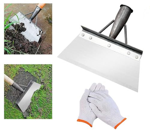 Multifunctional Garden Cleaning Shovel - Outdoor Patio Weed Remover Tool (20cm, Gloves Included)