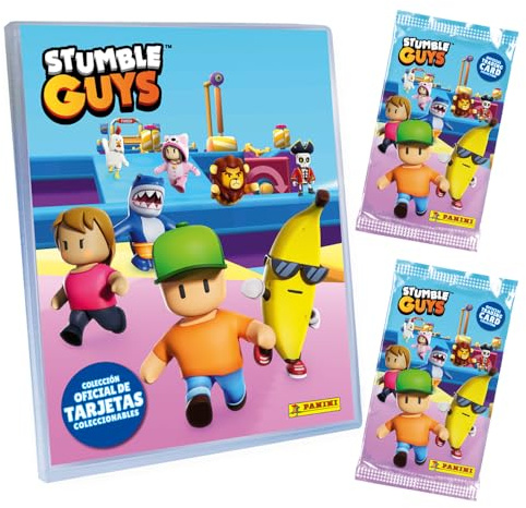 Panini Stumble Guys Trading Cards Starter Pack mit 1 Ordner + 2 Hüllen + 1 Karte Limited Edition