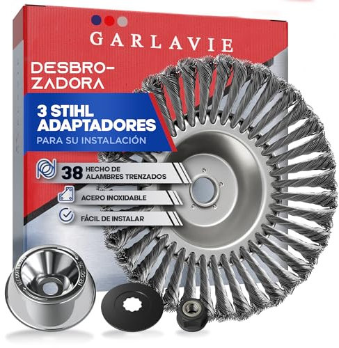 Garlavie Cepillo para Desbrozadora stihl Compatible de 24,5 mm - Cepillo Alambre Eliminar Musgo y Maleza, Accesorios desbrozadora stihl