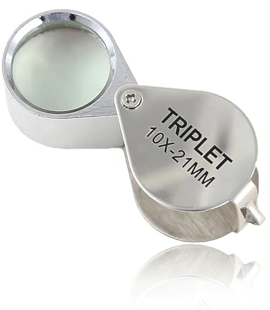 RDNKVB 10 Fach Lupe Juwelier Taschenlupe, Vergrößerungsglas für Juweliere, Faltbare Uhr-Lupe