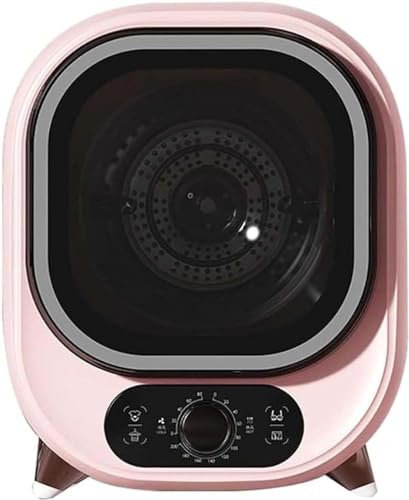 MJBDCVN Asciugamani a condensatore portatile piccolo da 3 kg, mini asciugatrice a centrifuga automatica a 5 modalità di asciugatura, per l'uso su bancone o montaggio a parete (colore: rosa)