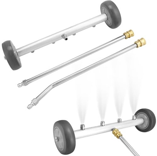 QWORK® bil högtrycksrengörare, bottenplatta bil högtryckstvätt, vattenkvast med 2 förlängningsstänger, 4000 PSI