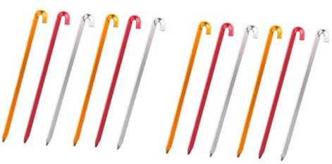 Yardwe 12stücke Teiliges Set Zeltheringe Aluminiumlegierung Robust Und Leicht Für Camping Garten Und Outdoor-aktivitäten Geeignet Für Harten Boden Und Nassen Untergrund