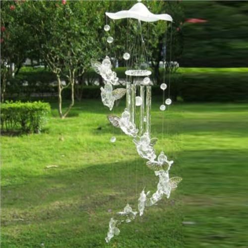 Elegant Angel Metal Aluminum Bell Wind Chime, Home Garden Decor, Melodious Sound