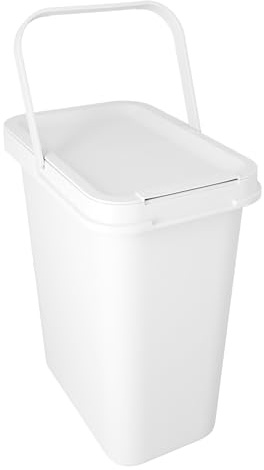 HRB Mülleimer Küche mit Henkel und Haltering, 12 Liter Volumen, Modernes Design – Vielseitiger Abfalleimer Küche und Mülleimer Bad, Praktisch und Stilvoll für Ihr Zuhause