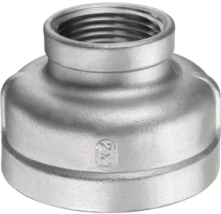 sourcing map Reducing Coupling 2 x 1 NPT Female Threaded 304 Stainless Steel Reducer Taper Cast Pipe Fitting Adopts for Water Oil Gas Tube