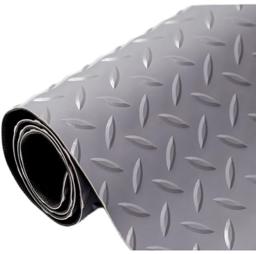 Tapis de Sol de Garage en Caoutchouc, Rouleau de revêtement de Sol de 1,5 mm d'épaisseur, Tapis antidérapant, Tapis Isolant Robuste pour Salle de Sport, Garage, Atelier,Gris,0.9x1m