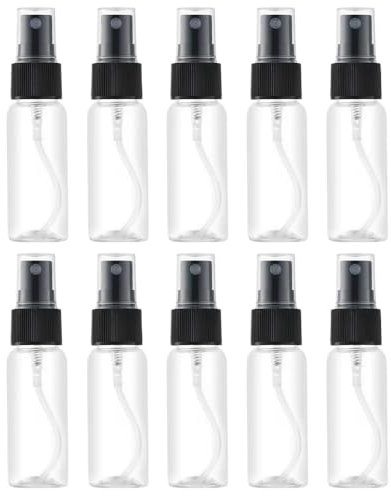 WANGZEYU Pulverizador Agua 10 Botellas de plástico pequeñas con pulverizador, vacías, de 10, 20, 30, 50, 60 y 100 ml, con pulverizador Fino. Pulverizador(Plastic_50ML)