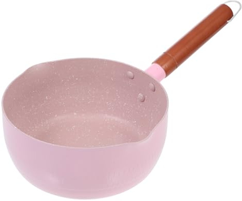 Alipis Marmite à Soupe Bébé 18 Cm Rose Aluminium Poignée Bois Chauffe Rapide Cuisson Uniforme Maison