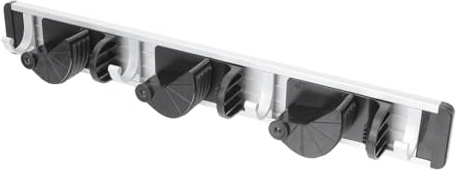 VALICLUD Percha para Trapeador de Aluminio Espacial Negro, Montaje en Pared