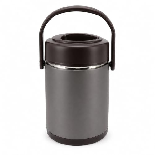 Gucagle Insulated Food Container, 2L, Large Capacity, 304 Stainless Steel, Leak-Proof & Multi-Layer, Vacuum Food Jar, with Vegetable and Soup Compartments, for Travel & Outdoor Use