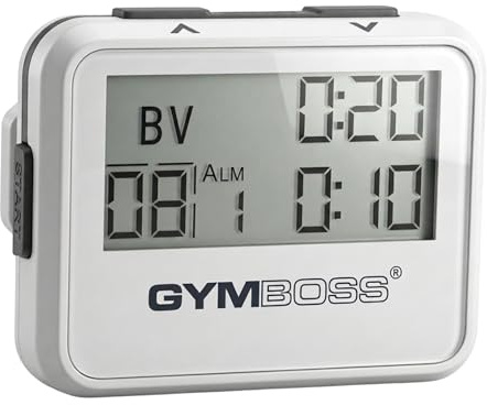 Gymboss Timer a intervalli e cronometro - BIANCO/GRIGIO LUCIDO
