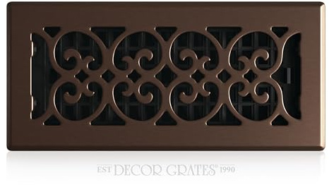 Decor Grates, SPH410-RB, Rejilla de ventilación de suelo, 10 x 25 cm, acabado de bronce frotado