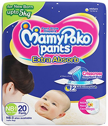 MamyPoko Pants Extra saugfähige Windeln für Neugeborene (18 Stück)
