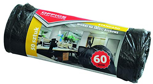 Lot de 50 sacs à déchets, standard (PEHD), 60 l, noirs