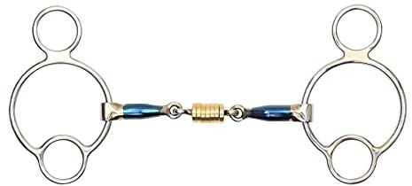 Gebiss aus Edelstahl mit Rollverbindung, blaue Legierung, blaues Sweet Iron Gebiss, BLUESWT