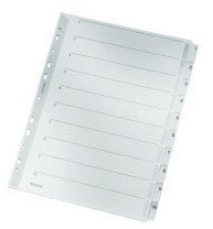 Leitz Zahlenregister 1-10, A4, Karton, 10 Blatt, grau