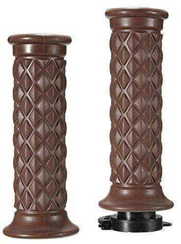 Alamor Moto Guidon Grip Fin Vintage Cafe Racer Bobber Clubn Custom-Marron- #1