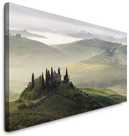 Paul Sinus Art GmbH Toscana Panorama 120x 50cm Panorama Leinwand Bild XXL Format Wandbilder Wohnzimmer Wohnung Deko Kunstdrucke