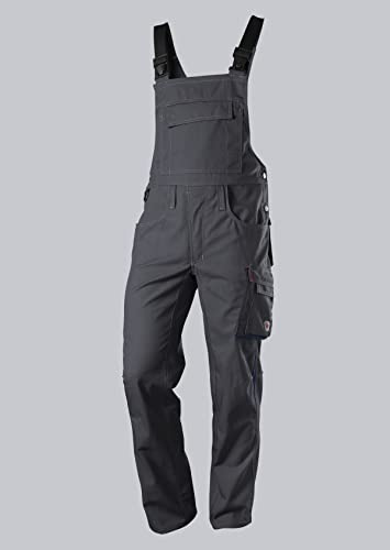 BP 1798-720-56-58s Latzhose, Stretch-Hosenträger mit Clipbefestigungen, 305,00 g/m² Verstärkte Baumwolle, anthrazit/nachtblau, 58s