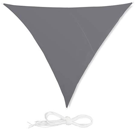 Relaxdays Sonnensegel Dreieck, wasserabweisend, UV-beständig, mit Spannseilen, Terrasse, Balkon, Garten, 4x4x4 m, grau