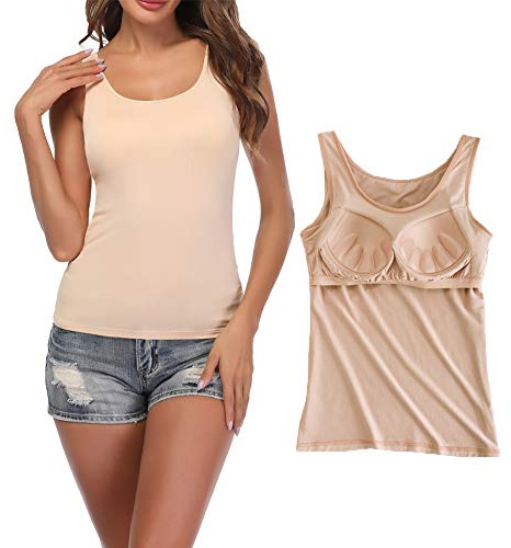 STARBILD Camiseta Mujer Interior de Microfibra Camisola Larga Básica de Mujeres Camisola de Tirante de Spaghetti Ajustable