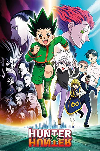 empireposter Hunter X Hunter - Keyart Running - Manga Anime Poster Plakat Druck- Größe 61x91,5 cm + 2 St Posterleisten Kunststoff 62 cm transparent