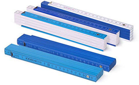 Metrie™ BL52 – 5x Règle Pliante en Bois Règle Pliante de 2 m de long, Règle graduée avec | Graduation duplex