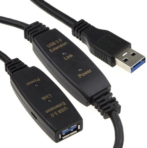 kenable USB 3.0 SuperSpeed Active Repeater Extension Cable A Plug to A Socket Lead 10m