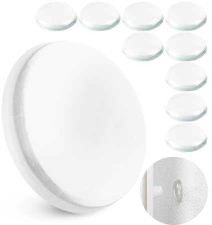 Türklinkenpuffer für Wände, 10 Stück, Ø 40 mm, Transparent, selbstklebender Wandschutz für Türgriff, Türklinke, Fenstergriff, Anschlagdämpfer gegen Türanschlag, Türstopper Elastikpuffer, Wandtürpuffer
