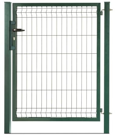 EASY CLOTURE Portillon grillagé en Acier galvanisé Maille 200 x 50 occultable Passage 1m x H 2m Vert