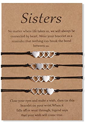 CheersLife 2/3/4/5 Stück Freundschaftsarmbänder, Schwester Geschenk | Geschenk Schwester Geburtstag Herz Armband Damen Freundin, Beste Freundin Geschenke, Geschenke für Mädchen Weihnachten