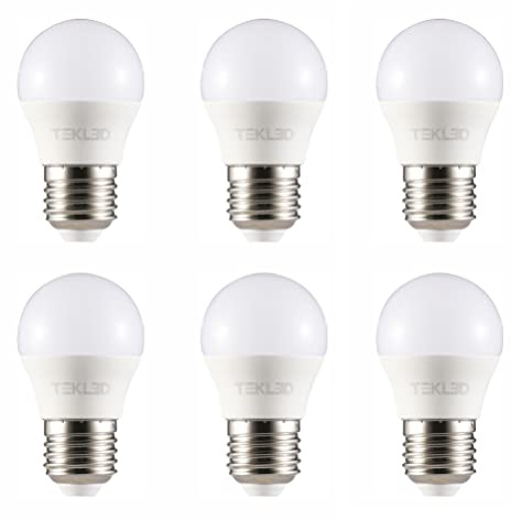 TEKLED® G45 Golf Ball DIMMABLE LED Bulbs | E27 Edison Screw | Energy Saving 5W Light Bulb 40W Incandescent Bulb Equivalent | 4000K 450LM | 6-Pack | Cool White